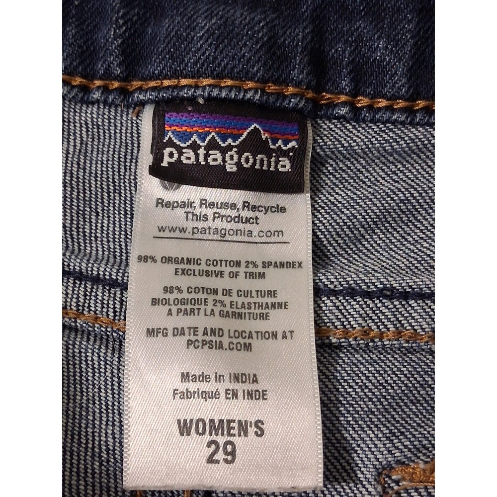 PatagoniaWomens Organic Cotton Stretch Straight Leg Jeans Dark Wash Blue Size 29 - Picture 2 of 5